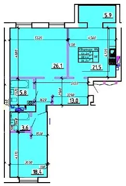 ЖК Олімп Модерн — 94.3 м²