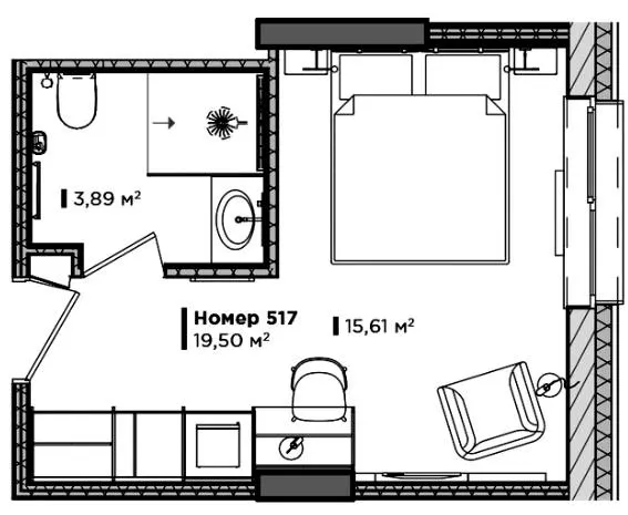 LEV LIFESTYLE HOTEL — 19.5 м²