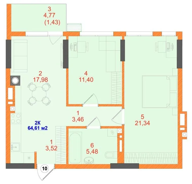2-кімнатна квартира, 65 м², вул. Олекси Алмазова, 4, Чернівці — фото 1