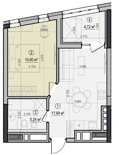 ЖК FREEDOM — 41.7 м²