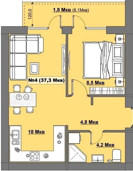 Клубний будинок NERESEN — 37.3 м²