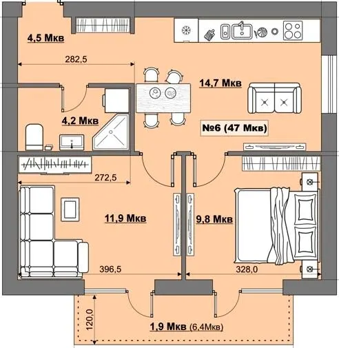 Клубний будинок NERESEN — 47 м²