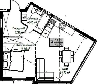 ЖК Plaza Kvartal 3 — 46.3 м²