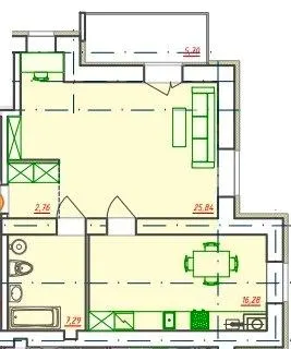 ЖК Видовий — 56.7 м²