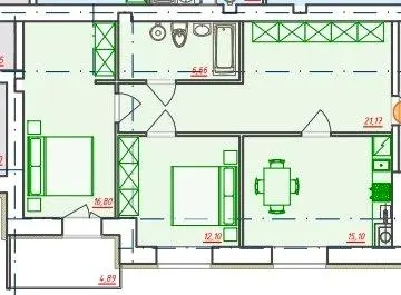 ЖК Видовий — 75.7 м²