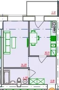 ЖК Видовий — 43.4 м²