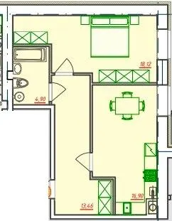 ЖК Видовий — 53.4 м²