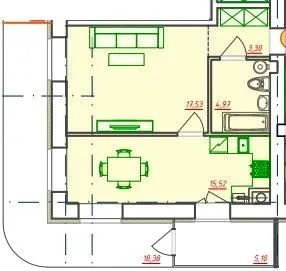 ЖК Видовий — 50.9 м²