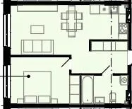 Олімпійський White — 44.8 м²