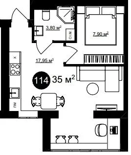 Клубний комплекс Harmony — 35 м²