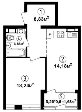 ЖК Феофанія City — 41.7 м²