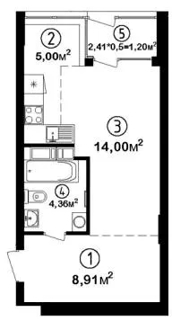 ЖК Феофанія City — 33.5 м²