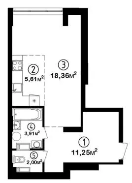 ЖК Феофанія City — 41.1 м²