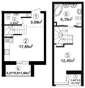 ЖК Феофанія City — 44.9 м²