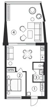 Апарт-готель SKOGUR — 44.8 м²