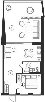 Апарт-готель SKOGUR — 46.1 м²