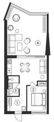 Апарт-готель SKOGUR — 46.3 м²
