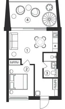 Апарт-готель SKOGUR — 59.5 м²
