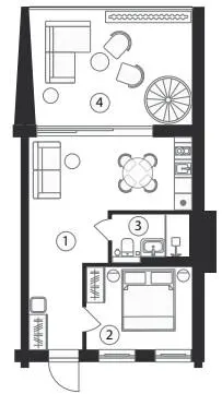 Апарт-готель SKOGUR — 68.1 м²
