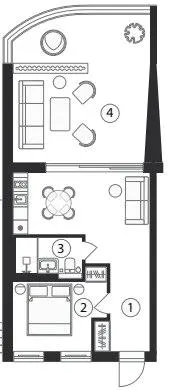 Апарт-готель SKOGUR — 45.5 м²
