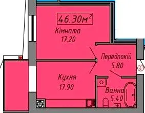 ЖК СКАНДИНАВІЯ — 46.3 м²