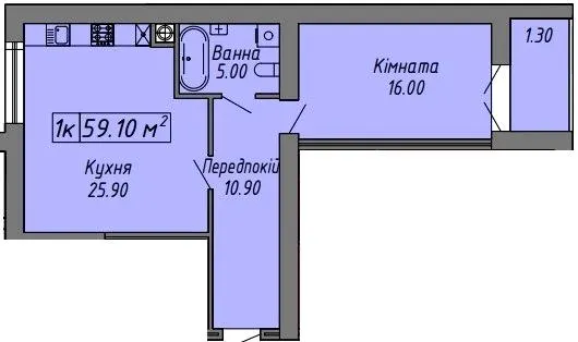 ЖК СКАНДИНАВІЯ — 59.1 м²
