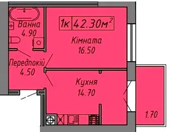 ЖК СКАНДИНАВІЯ — 42.3 м²