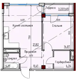 ITown ART Apartments — 53.8 м²