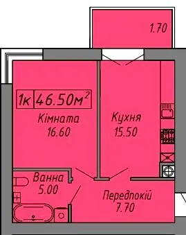ЖК СКАНДИНАВІЯ — 46.5 м²