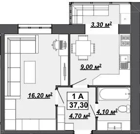 Житловий район Княгинин — 37.3 м²