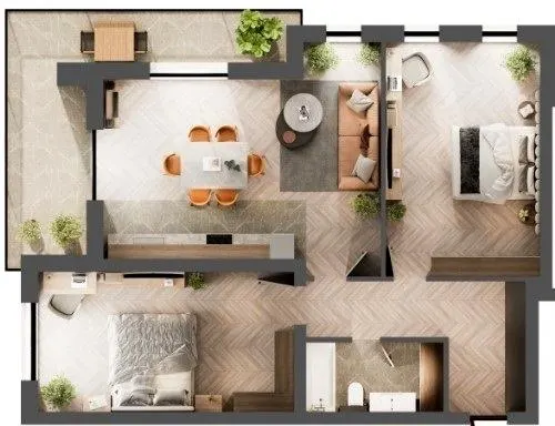 ЖК Kvitka Residence — 107 м²
