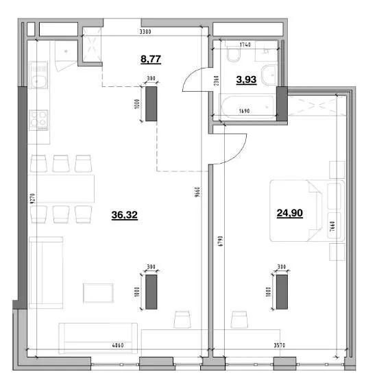 ЖК Америка — 76.5 м²