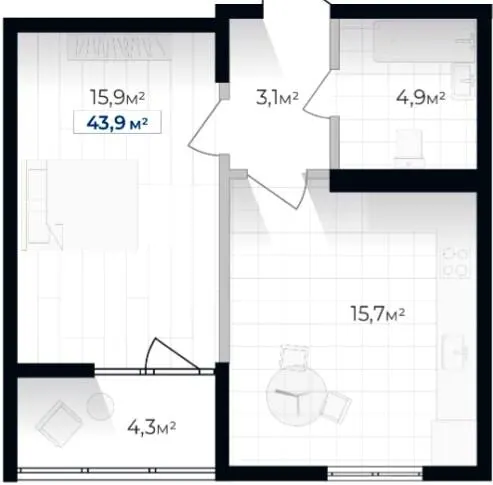 ЖК Senat — 43.9 м²