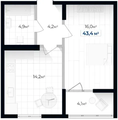 ЖК Senat — 43.4 м²