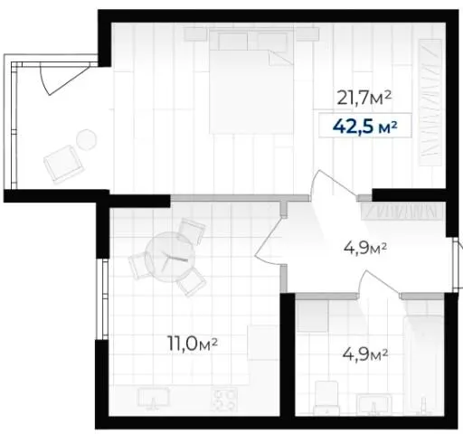 ЖК Senat — 42.5 м²