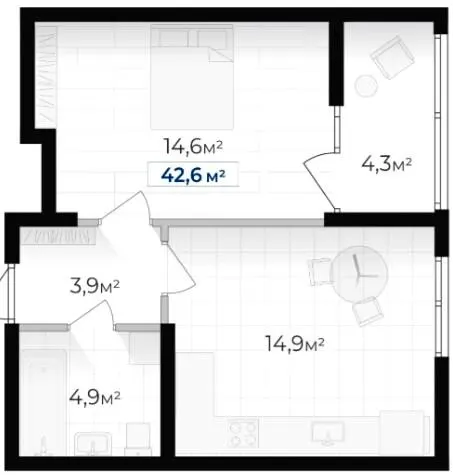 ЖК Senat — 42.6 м²