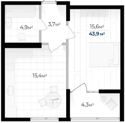 ЖК Senat — 43.9 м²