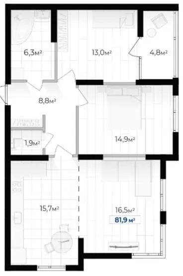 ЖК Senat — 81.9 м²