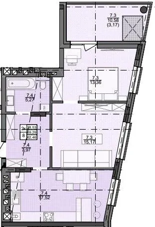 ЖК Лисика Hall — 62.5 м²