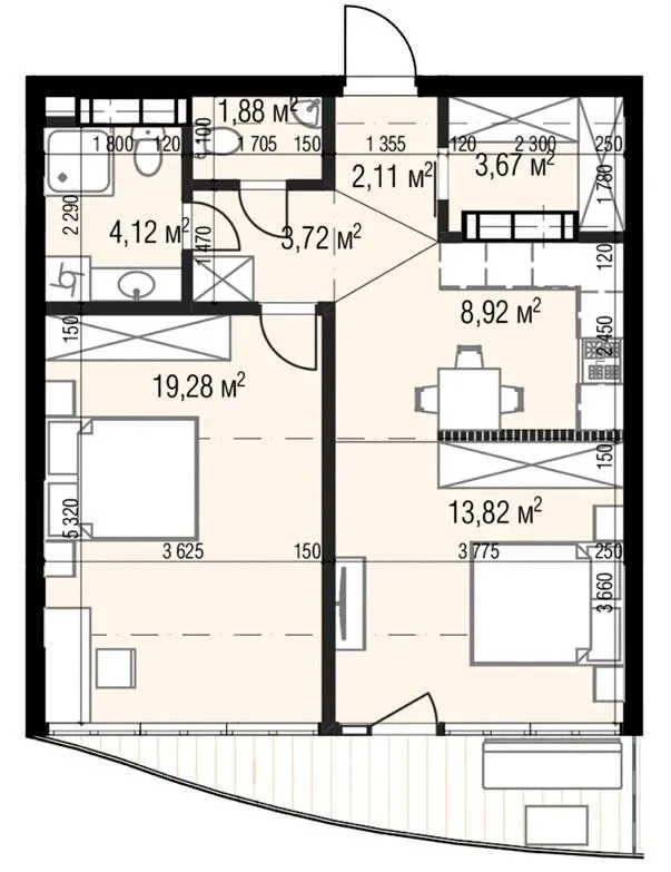 ЖК Sky River 2 — 61.3 м²