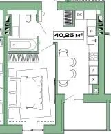 ЖК Хвоя — 40.3 м²