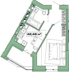ЖК Хвоя — 42.5 м²