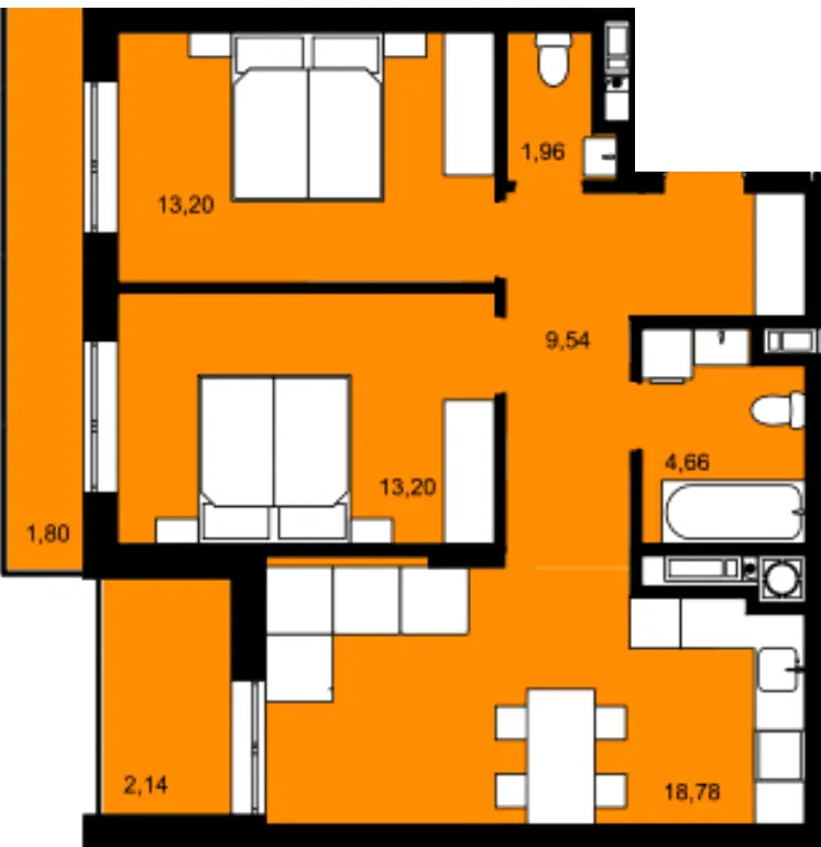 ЖК CONTINENT MODERN — 65.3 м²