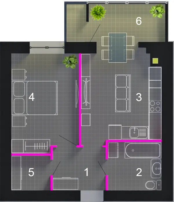 ЖК Київський — 43.6 м²