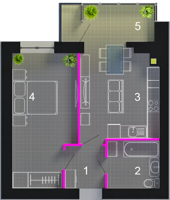 ЖК Київський — 43.8 м²