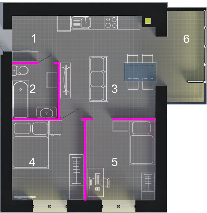 ЖК Київський — 56.7 м²