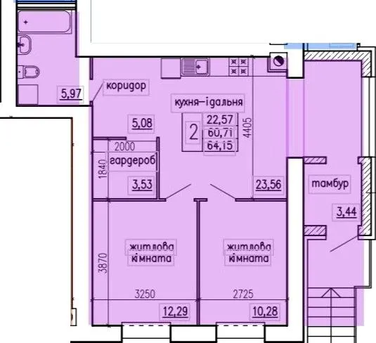ЖК Київський — 77.4 м²