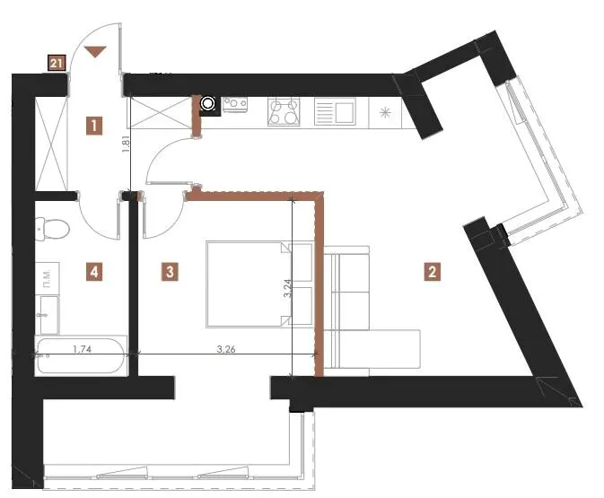 ЖК Квітковий — 49.6 м²