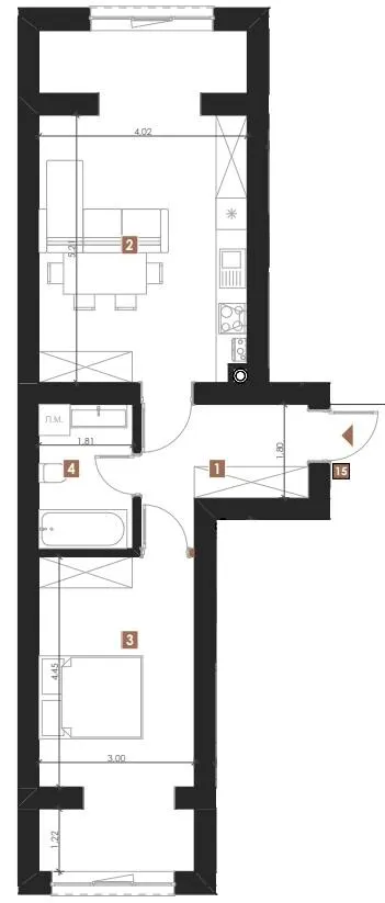 ЖК Квітковий — 56.5 м²