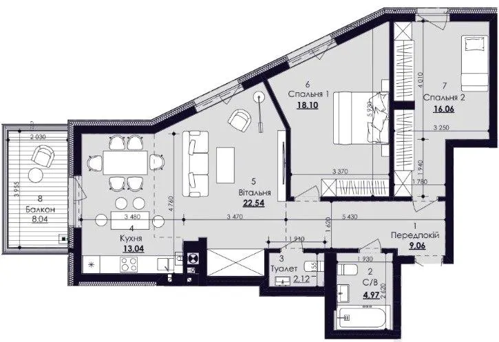 вул. Героїв Крут, 13 — 88.3 м²